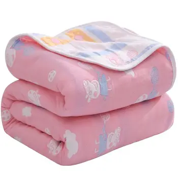 100% хлопок шестислойная марля 100% хлопок махровое покрывало одинарное двойное полотенце из 100% хлопка одеяло для детей детский сад lu