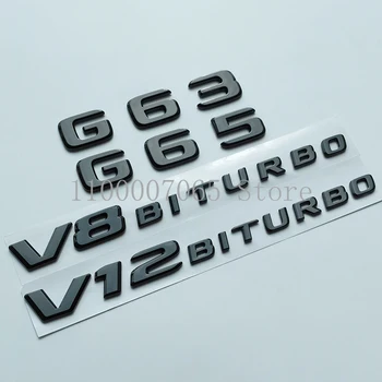 2017 Глянцевые Черные Буквы G63 G65 V8 Biturbo V12 Эмблема Biturbo для Mercedes Benz AMG W463 Боковая Табличка С Логотипом Багажника Автомобиля