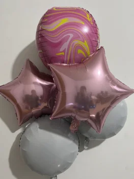 2023 Новый Розовый 4D шар из алюминиевой пленки с воздушным шаром Для постановки сцены детского дня рождения, подходящей для вечеринки.