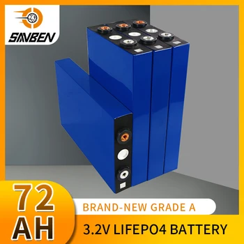 3,2 V 72AH 80AH Lifepo4 Аккумуляторная батарея Перезаряжаемый Литий железо фосфатный элемент DIY 12V 24V 48V Для RV Фургонов Кемперов Лодочного Погрузчика