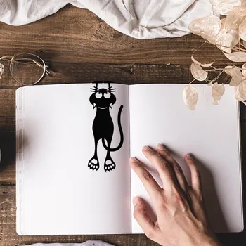 3d Прекрасная металлическая закладка Kawaii, Черная кошка, Книжный держатель для книжной бумаги, Креативный подарок, Корейские Канцелярские принадлежности, Школьные принадлежности для офиса