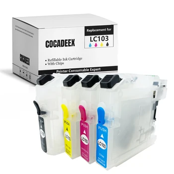 4 Вида цветов/комплект LC103 Пустой многоразовый чернильный картридж с чипом для Brother MFC-J870DW, MFC-J450DW, MFC-J470DW, MFC-475DW, MFC-J245 и др.