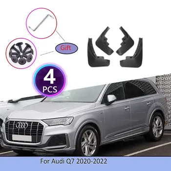 4ШТ Автомобильные Брызговики Для Audi Q7 2020 ~ 2022 Винтовая Облицовка Брызговик Черный Пластик Прочные Закрылки Брызговик Колесная Заслонка Аксессуары 2021