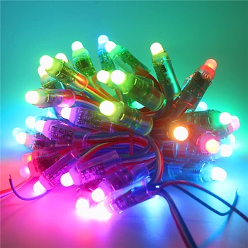 50 светодиодов/лот 12 мм WS2811 2811 IC Полноцветный светодиодный модуль Световой поток 5 В 12 В IP68 Водонепроницаемый RGB цветной цифровой светодиодный пиксельный шнур