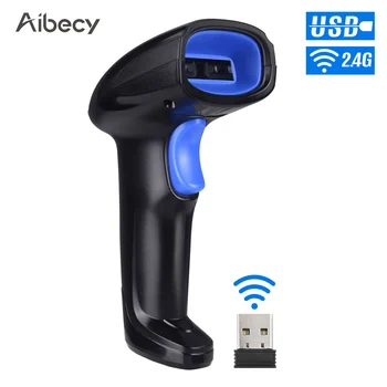 Aibecy 2-в-1 Беспроводной и проводной USB-сканер штрих-кодов 2.4G 1D 2D считыватель штрих-кодов с приемником USB-кабель Plug and Play перезаряжаемый