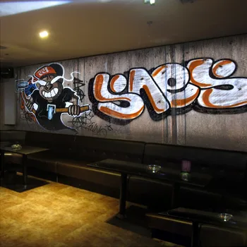 beibehang Пользовательские настенные обои Абстрактные Граффити KTV Lounge Bar Cafe Фон для гостиной 3D Ретро обои Papel