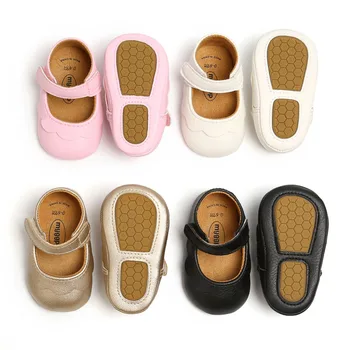 Citgeett Летняя мягкая обувь для кроватки для девочки, кожаные сандалии-стринги для первых ходунков принцессы