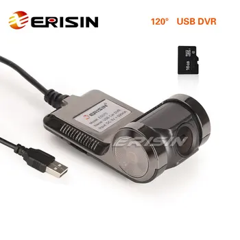 Erisin ES570K Чистый 4 Стеклянный Объектив Super Starlight Ночного Видения HD USB Камера с 16 ГБ TF Картой для Автомобильных Радиоприемников Android