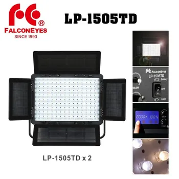Falcon Eyes 2x LP-1505TD 72W Dimmable LED Panel Photo Video Light Panel 150pcs Студийная Фотография со Светодиодной Подсветкой Непрерывного Действия