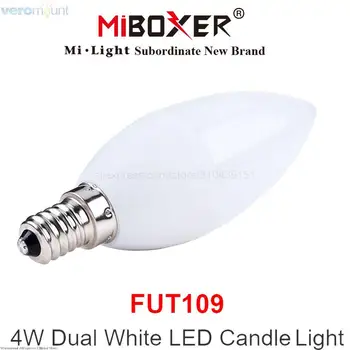 FUT109 MiBoxer 4W E14 LED Candle Light Двойная Белая CCT Прожекторная Лампа AC110V 220V 2700K-6500K для Освещения Спальни