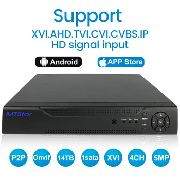 H. 265 Xmeye 4CH Face Detect Ahd DVR 4-канальный 5MP-N видеорегистратор видеонаблюдения 6 в 1 Tvi Cvi CVBS Гибридный видеорегистратор видеонаблюдения HDMI P2p DVR