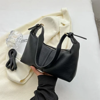 HOCODO Модные сумки через плечо для женщин 2023, повседневные сумки через плечо для женщин, искусственная кожа, однотонные простые сумки, женская сумка