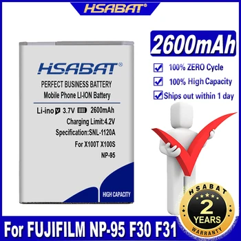 HSABAT NP-95 NP 95 NP95 2600 мАч Литий-ионный Аккумулятор для FUJIFILM NP-95 F30 F31 F30fd F31fd 3D W1 X100T X100S X100 X-S1 3DW1