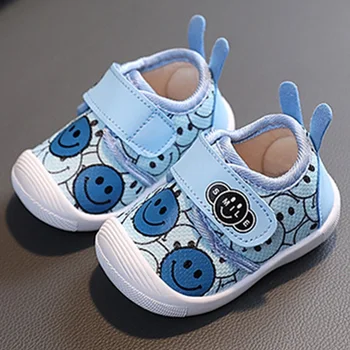 Kruleepo Baby Повседневная обувь для первых ходунков для новорожденных девочек и маленьких мальчиков Мультяшная анимация Хлопчатобумажная ткань ПВХ Мюли Schuhe