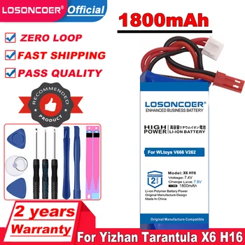 LOSONCOER 1800 мАч Батарея Для Yizhan Tarantula X6 H16 Радиоуправляемый Дрон Квадрокоптер 2 S Для WLtoys V666 V262 V323 Батарея