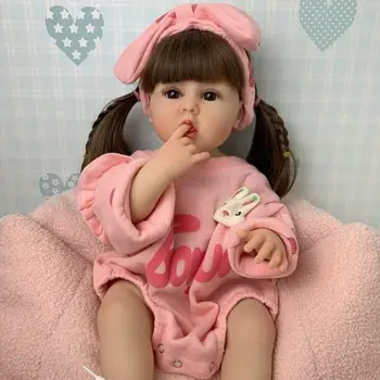 NPK 55 см Реалистичная возрожденная кукла для девочек-малышей Erin, мягкое на ощупь тело, рождественские подарки для детей