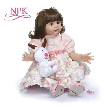 NPK 60 см высокое качество возрожденный малыш Фридолин принцесса бебе кукла возрожденная кукла с длинными вьющимися волосами 6-9 м реальный размер ребенка