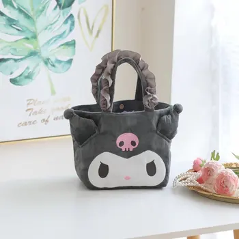 Sanrio кружевная плюшевая сумка Kuromi Tote bento bag, сумка для ланча, сумка для хранения закусок, милая сумочка с корицей, сумка для покупок, сумка для мамы для девочки