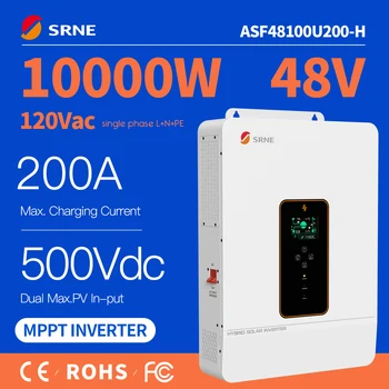 SRNE ASF48100U200-H Автономный сетевой гибридный солнечный инвертор постоянного тока мощностью 10 кВт 8 кВт