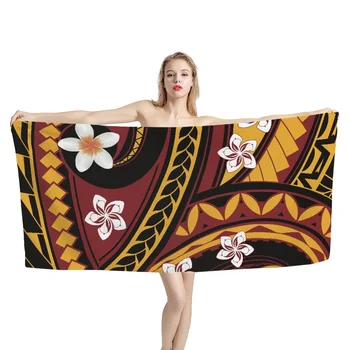 TOADDMOS Летнее пляжное полотенце с принтом полинезийского гибискуса, впитывающее полотенце для ванной комнаты из микрофибры, для плавания в бассейне, серфинга, отеля