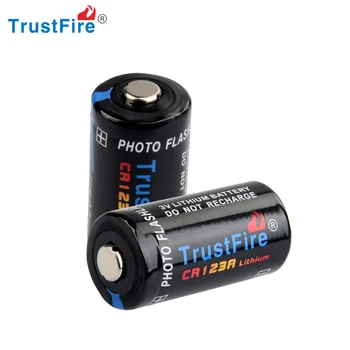 TrustFire CR123A 3,0 В 1300 мАч, одноразовая литиевая батарея для камеры/фонарика (не перезаряжаемая) (1 пара)