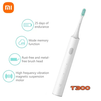 XIAOMI MIJIA T300 Электрическая Зубная Щетка Smart Sonic Brush Ультразвуковой Отбеливающий Зубы Вибратор Беспроводной Очиститель Для Гигиены Полости рта