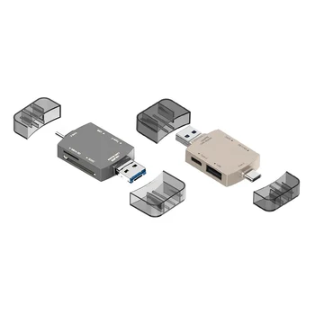 Адаптер Type C Многофункциональный USB-кард-ридер из цинкового сплава, устройство чтения карт Micro SD, флэш-накопитель для смартфона Macbook, ПК, ноутбука