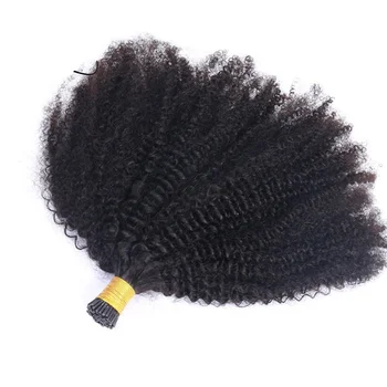 Афро-Кудрявый Фьюжн Для наращивания человеческих волос 12-26 дюймов, Бразильский Remy Body Wave, предварительно склеенный Кератиновый лак для ногтей для чернокожих женщин