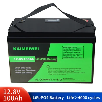 Батарея LiFePO4 12V 100AH 12,8 V Литиевые Силовые Батареи 4000 Циклов Для Кемперов RV, Гольф-Кара, Внедорожника, Автономного Солнечного Ветра