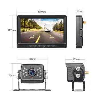 Беспроводная система заднего хода и записи автомобиля AHD. 4-канальный автомобильный цифровой видеомагнитофон 