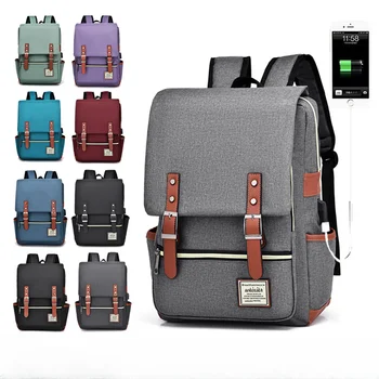 Винтажный 16-дюймовый рюкзак для ноутбука, женские холщовые сумки, мужские холщовые рюкзаки для путешествий и отдыха, ретро Повседневная сумка, школьные сумки для подростков