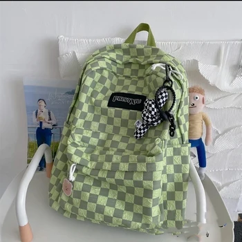 Винтажный kpop большой емкости шахматная доска Винтажный рюкзак новый Harajuka подростковая школьная сумка хип-хоп high street женский рюкзак