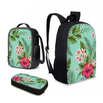 Водонепроницаемая дорожная сумка с тропическим цветочным дизайном YIKELUO на молнии с принтом гибискуса/Плюмерии, стильная сумка для отдыха, рюкзак, сумка для ланча