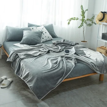 Высококачественное флисовое одеяло, Мягкое покрывало для дивана, Однотонные двухслойные одеяла на кровать, Толстая Зимняя теплая простыня