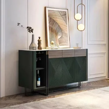 Высококачественный итальянский сервант из светлого шифера, винный шкаф, современный минималистичный шкаф для гостиной на веранде