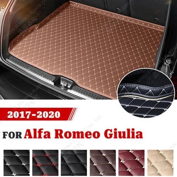 Высококачественный кожаный коврик в багажник автомобиля для Alfa Romeo Giulia 2017 2018 2019 2020, водонепроницаемые нескользящие автоаксессуары