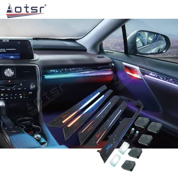 Декоративная атмосфера салона автомобиля Lexus LED, RGB-подсветка, USB-приложение с дистанционным управлением, музыкальный ритм, мигающие лампы.