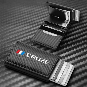 Деловой коричневый кожаный держатель для Rfid-карт из углеродного волокна, всплывающий кошелек для Chevrolet cruze, автомобильные аксессуары cruzet tahoe z71