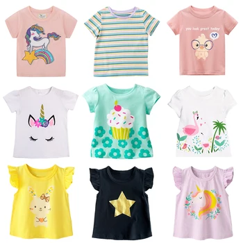 Детская футболка для девочек, модная летняя детская одежда, новое поступление, удобная хлопковая футболка с длинными рукавами и рисунком из мультфильма на осень для малышей
