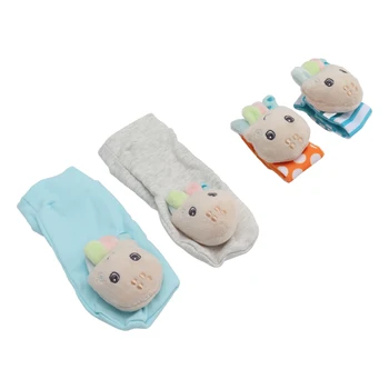 Детские носки-погремушки в форме симпатичного осьминога, мягкие, легкие, регулируемые детские погремушки на запястьях и лодыжках для младенцев младенцев U