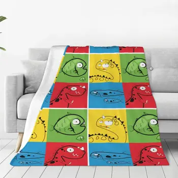 Динозавры мультяшные пушистые одеяла рыбки милые забавные пледы одеяло для кровати диван-кушетка 200x150 см одеяло