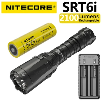 Дистанционный фонарик SRT6i NITECORE 2100 люмен, дальность действия 510 метров, оснащен батареей NL2150HPi.