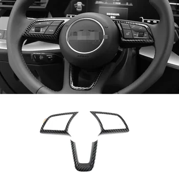 Для Audi A3 8Y 2021 2022 ABS Кнопка управления рулевым колесом автомобиля Рамка Крышка накладка Наклейка Молдинги для интерьера