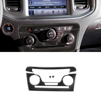 Для Dodge Charger 2011-2014, Центральный CD-диск из мягкого углеродного волокна, панель управления кондиционером, Накладка, Декоративная наклейка
