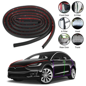 Для Tesla Model 3 Y X S Комплект уплотнений для капота приборной панели стойки A B Звуконепроницаемая Резиновая прокладка для защиты от сквозняка Уплотнение люка в крыше