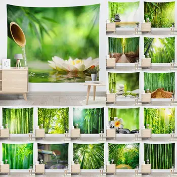 Домашний декор, гобелен с рисунком бамбукового леса, серия Vitality, Настенный гобелен, настенная ткань, подушка, фоновое одеяло