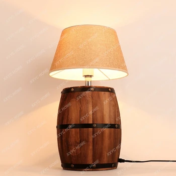 Европейская ретро промышленная декоративная прикроватная лампа для освещения винных бочек настольная лампа E27 LED спальня ресторан бар креативный ночник