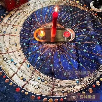 европейская скатерть constellation с лунным рисунком, скатерть Таро, фото живой реквизит, ткань для стола в гостиной 70x70 см