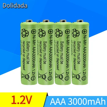 Желтая Ni-MH аккумуляторная батарея, AAA3000mAh 3A 1.2V, перезаряжаемая для игрушек с дистанционным управлением MP3, светодиодного фонарика, электробритвы