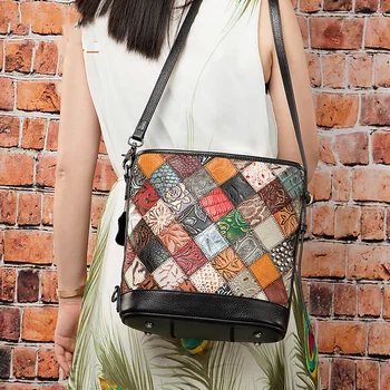 Женская сумка Newsbirds Pachwork, женская модная сумка, сумка на одно плечо, повседневная женская сумка, сумка-мешок, женская сумка через плечо